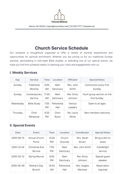 ccf main sunday service schedule